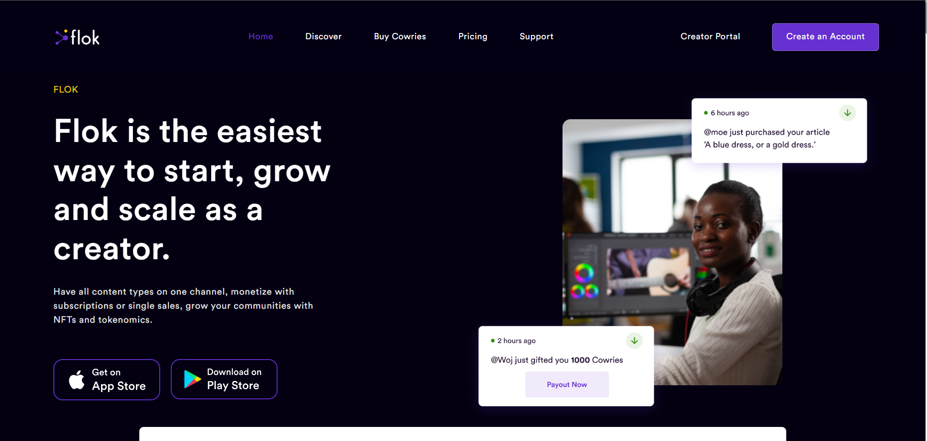 Flok – Creator Monetization Platform screenshot 1